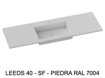 Plan vasque lavabo sur mesure : L 50 à 201 x P 30 à 51 cm, finition lisse mate, 10 couleurs au choix, Anti bactérien, résine Akrytan® teinté dans la masse, Livraison Offerte.